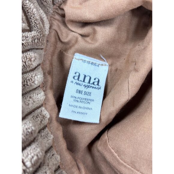 A.N.A. Beige Ribbed Plush Bucket Hat One Size Polyester/Nylon - Picture 5 of 7